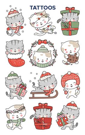 Matrica, tetoválás, 1 ív, 76x120 mm, AVERY ZWECKFORM, "Z-Design No.54154",  cica